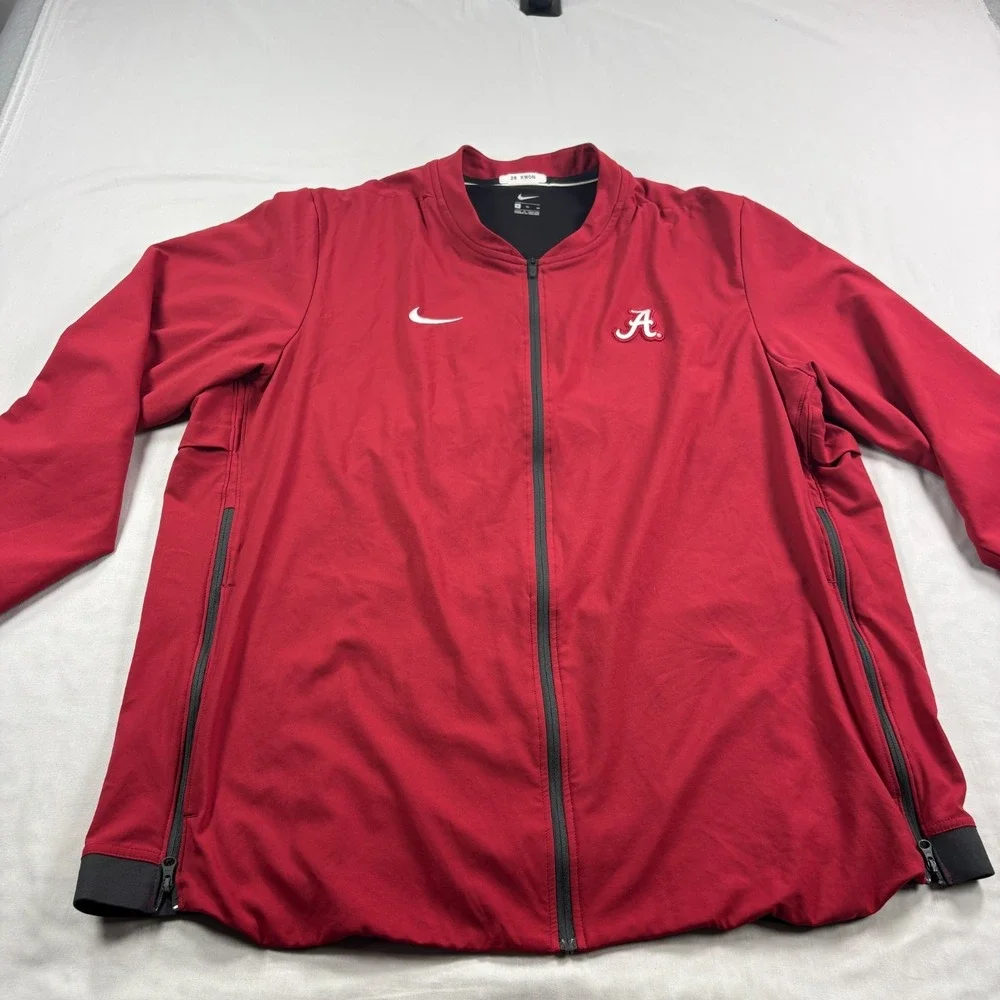 Alabama Crimson Tide Nike Jacket Mens XL Red Player Issued Full Zip NCAA